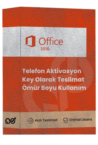 Office 2016 Pro Plus Retail - Ömür Boyu (365 Gün Garantili) (Telefon Aktivasyon)